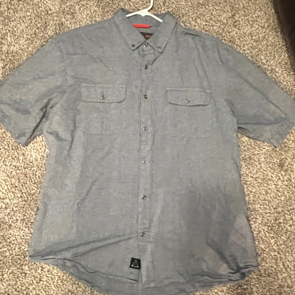 Men's Casual Button Down Shirt - Blue American ware XXL